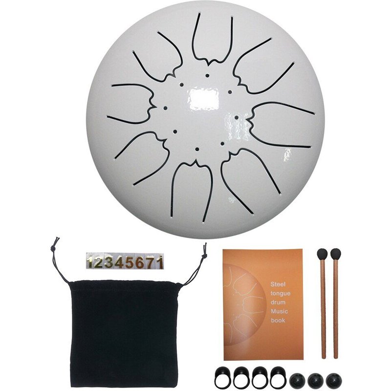 Tambour À Langue En Acier 6 Pouces 8 Airs Avec Sac De Transport De Baguettes