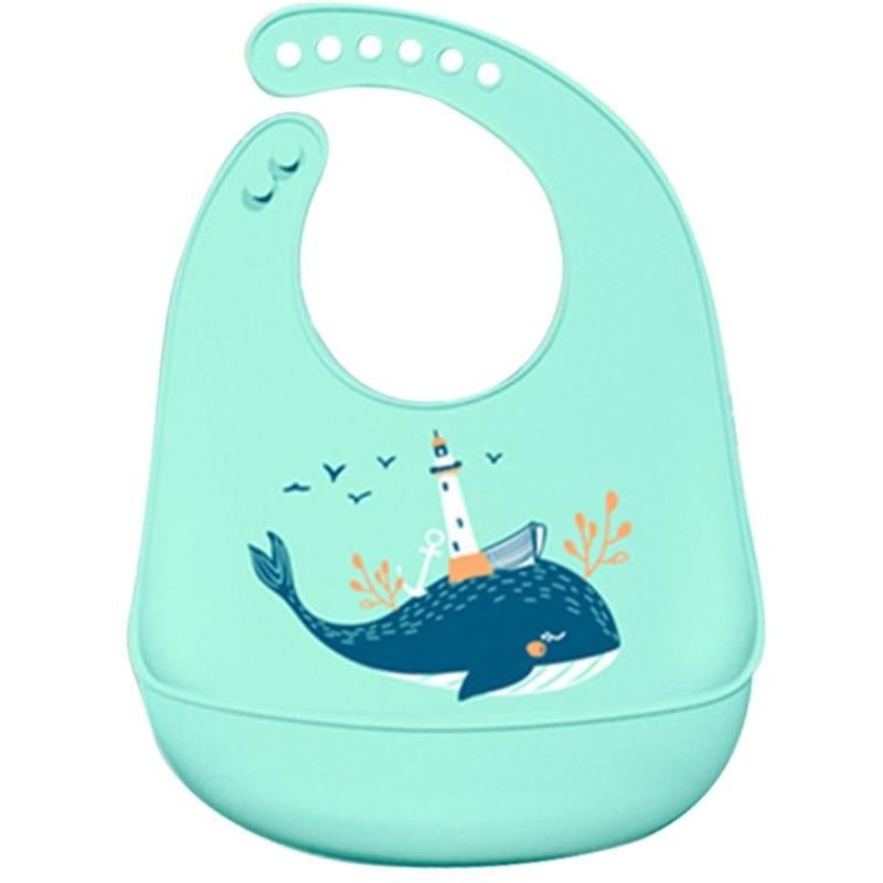 Tablier De Dessin Animé Pour Bébé, Coupe-Vent, Bavoir En Silicone Pour Nouveau-Né, Ajustable, Jetable, 1 Pièce
