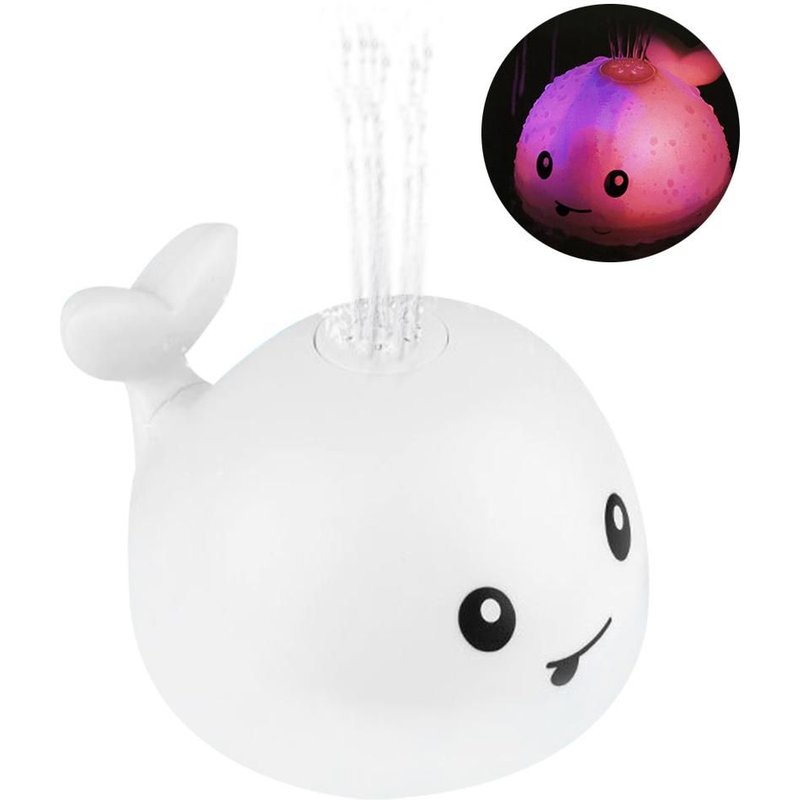 Jouets De Bain Boule De Pulvérisation D'Eau, Baleine À Induction Automatique, Jouet Mignon Bébé Salle De Bain Lumière De Bain Musique De Pulvérisation D'Eau