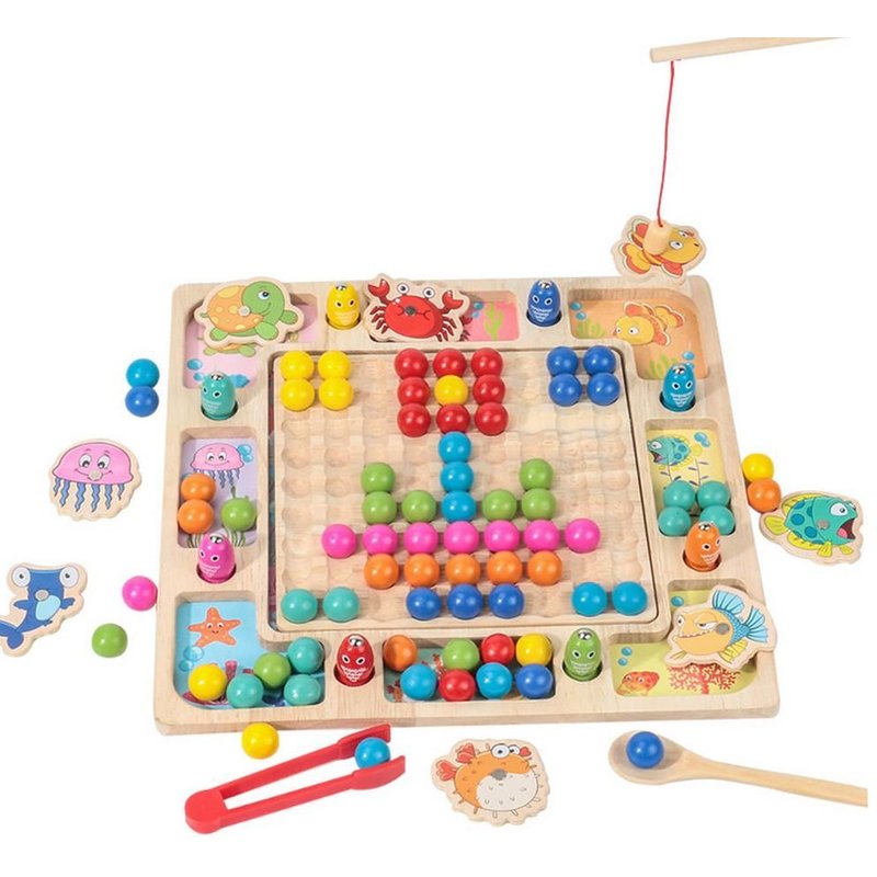 Jeu De Société Montessori En Bois Pour Enfants, Jeu Éducatif, Jeu De Société, Jeu De Pêche, Jeu De Couleur, Jouet Cognitif, Jeu D'Échecs
