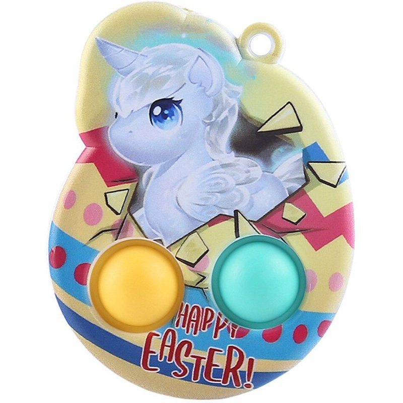 Jouet Éducatif En Silicone Pour Enfant, Porte-Clés À Bulles, Dessin Animé De Pâques, Autisme Sensoriel, Matériel D'Apprentissage, Anti-Stress, Cadeau