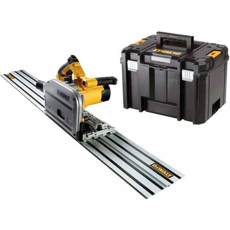DeWalt DWS520KTR - Scie plongeante avec rail de guidage 1,5m - dans TSTAK - 1300W - 165mm