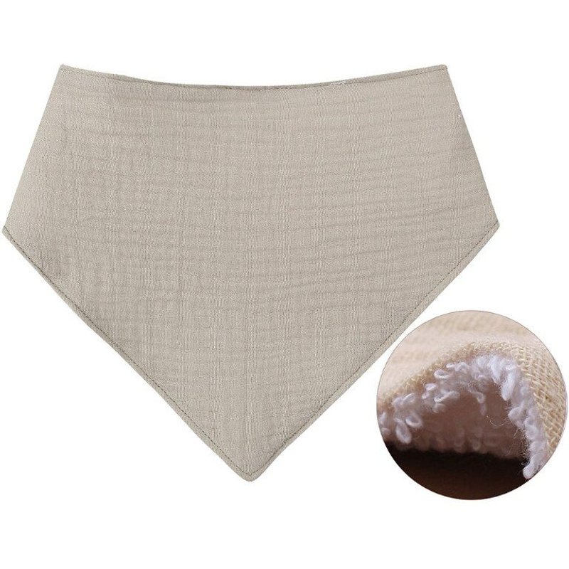 Bavoir D'Alimentation Pour Bébé, Couleur Unie, Bouton À Pression, Serviette De Salive, Tissu De Rodage Triangulaire En Coton Doux Pour Nouveau-Né Et Tout-Petit 066b