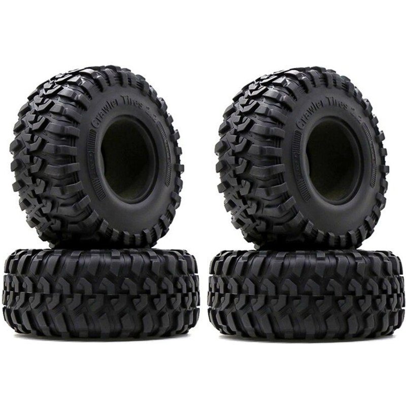Pneus En Caoutchouc 130mm 2.2, 4 Pièces, Pour Voiture À Chenilles Axiale 1/10 Rc Scx10 Rr10 Wraith Traxxas Trx4 Trx6, Pièces De Rechange