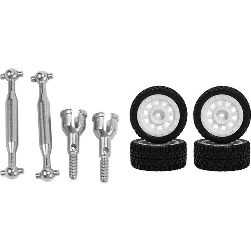 2 Jeux De Pièces De Voiture Rc: 1 Jeu De Pneus De Roue De Voiture Rc Et 1 Jeu D'Arbre De Transmission Arrière En Métal, Dgbone