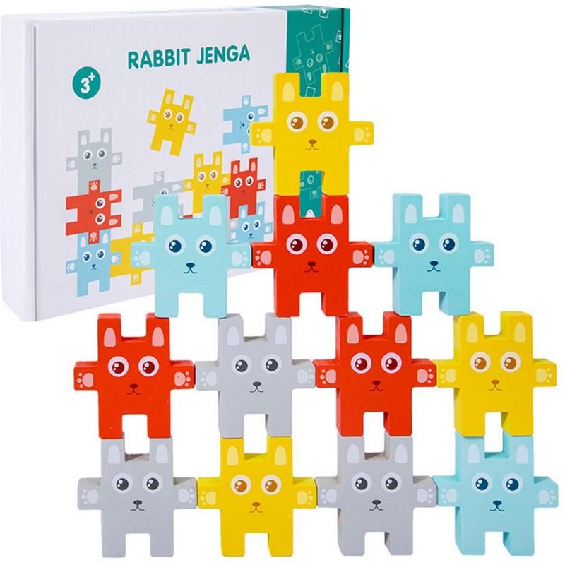 Jouets À Empiler Lapin Mignon, Jouets Éducatifs Pour Enfants, Reconnaissance Des Couleurs, Équilibre ¿Il-Main, Jouets Interactifs Parent-Enfant