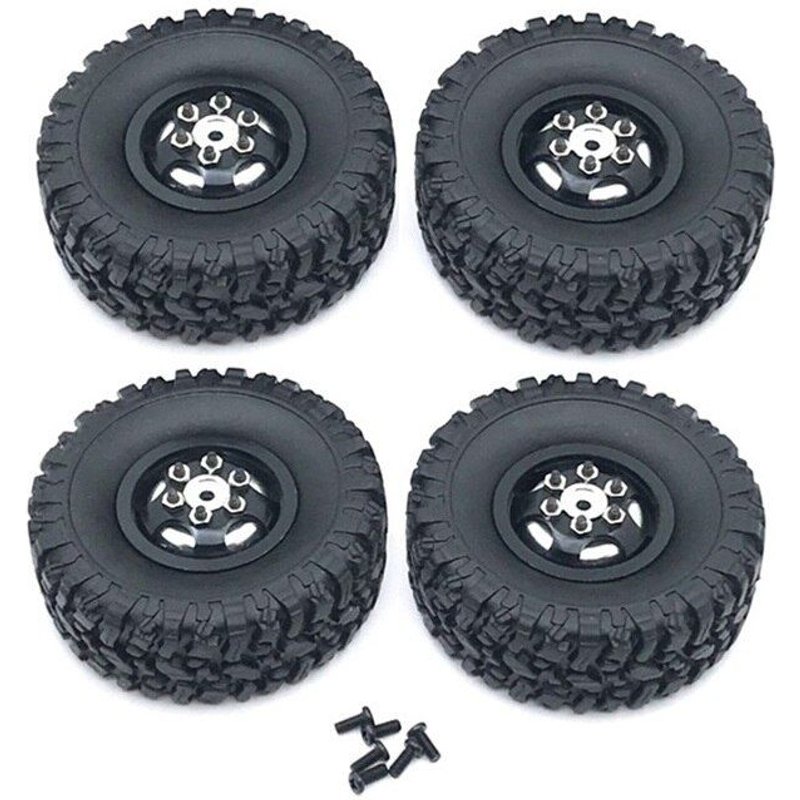 Jante De Roue En Métal Avec Pneu En Caoutchouc, Pour Wpl C14 C24 C34 B14 B24 4x4 4wd 1/16 Rc Camion Voiture Pièces De Mise À Niveau