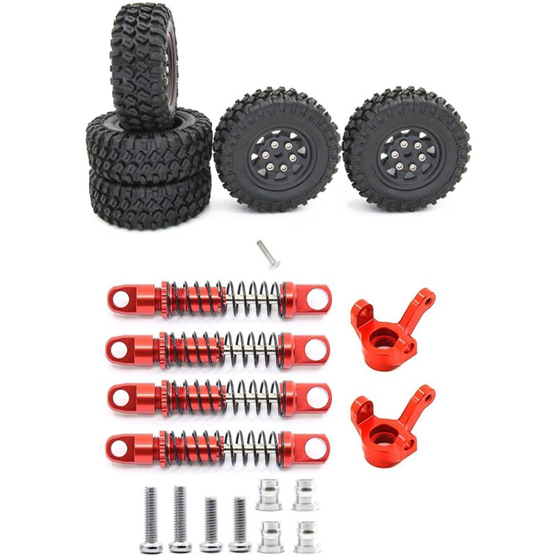 5 Pièces De Pneus De Rechange En Caoutchouc, Accessoires De Mise À Niveau De Roue De Pneu Avec Amortisseur En Métal Avec Accessoires De Mise À Niveau De Tasse De Direction