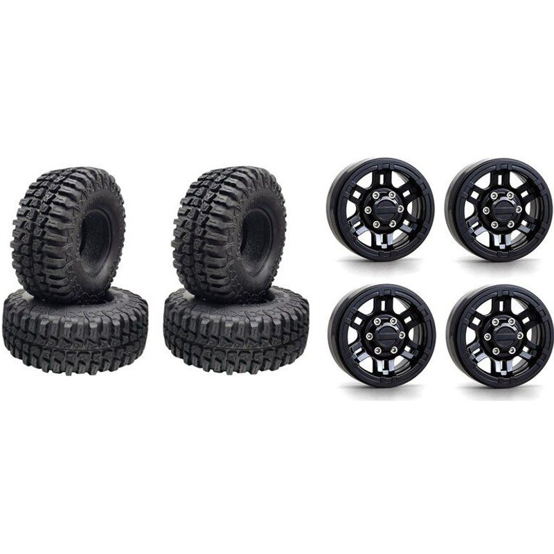 Roue À Pneu En Caoutchouc Pour Axial Scx10 100 Axi03007, 1.9 Mm 90046, 4 Pièces, Jante De Moyeu En Plastique De 1.9 Pouces