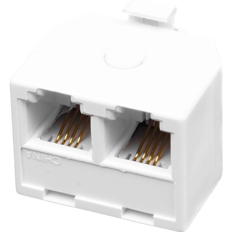 Adaptateur mural et séparateur modulaire pour téléphone fixe, 2 voies 6P4C RJ11