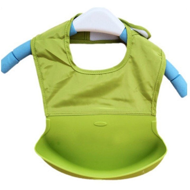 Bavoir Alimentaire En Silicone Pour Bébé, Avec Poche À Salive, Super Doux, Imperméable, Ajustable, 1 Pièce