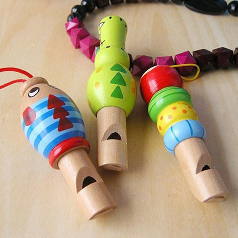 Mini Sifflet En Bois, 1 Pièce, Dessin Animé, Animal, Musique Éducative, Instrument Coloré, Jouet Pour Bébé, Enfants, Boucle De Clé