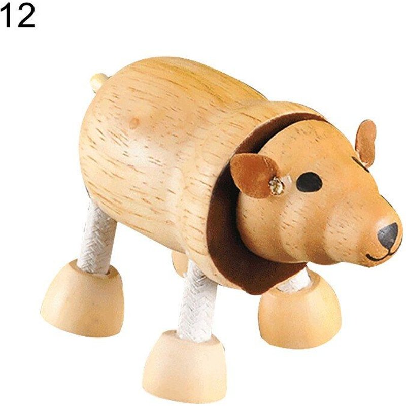 Mini Jouet Artisanal En Bois, Simulation De Tigre, Hippopotame, Animal Sauvage, Décoration De Bureau