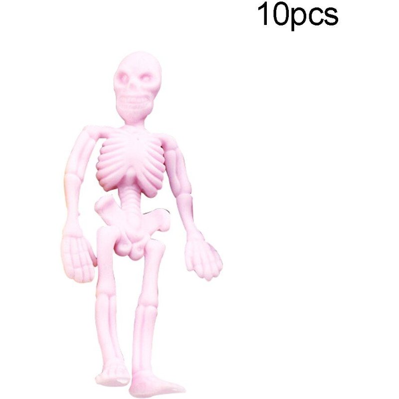 Mini Squelette Souple 10 Pièces, Modèle Anti-Stress, Jouet Décoratif Pour Fête D'Halloween, Cadeau Pour Enfant