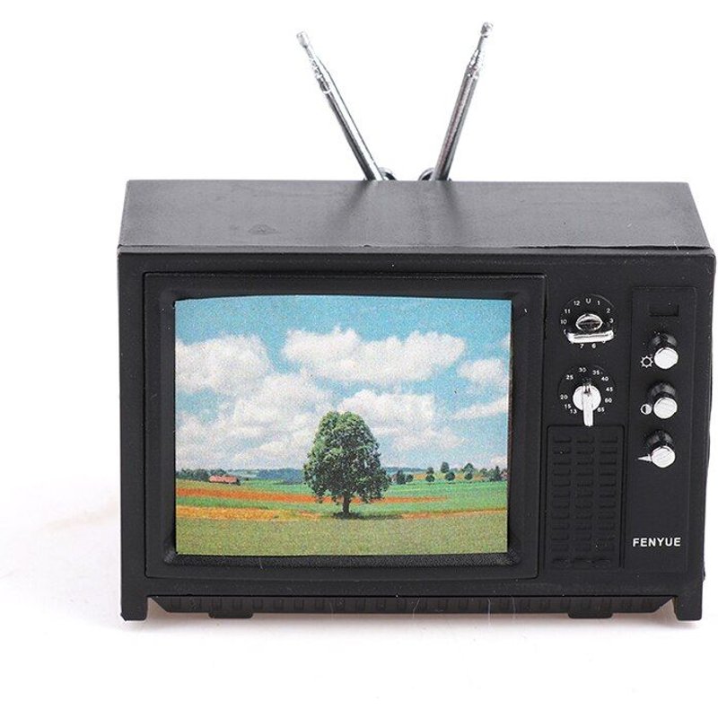 Maison De Poupée À Écran Large, Meuble Tv Miniature Avec Télécommande Lcd, Meuble Tv Hi-Fi, Meuble De Salon