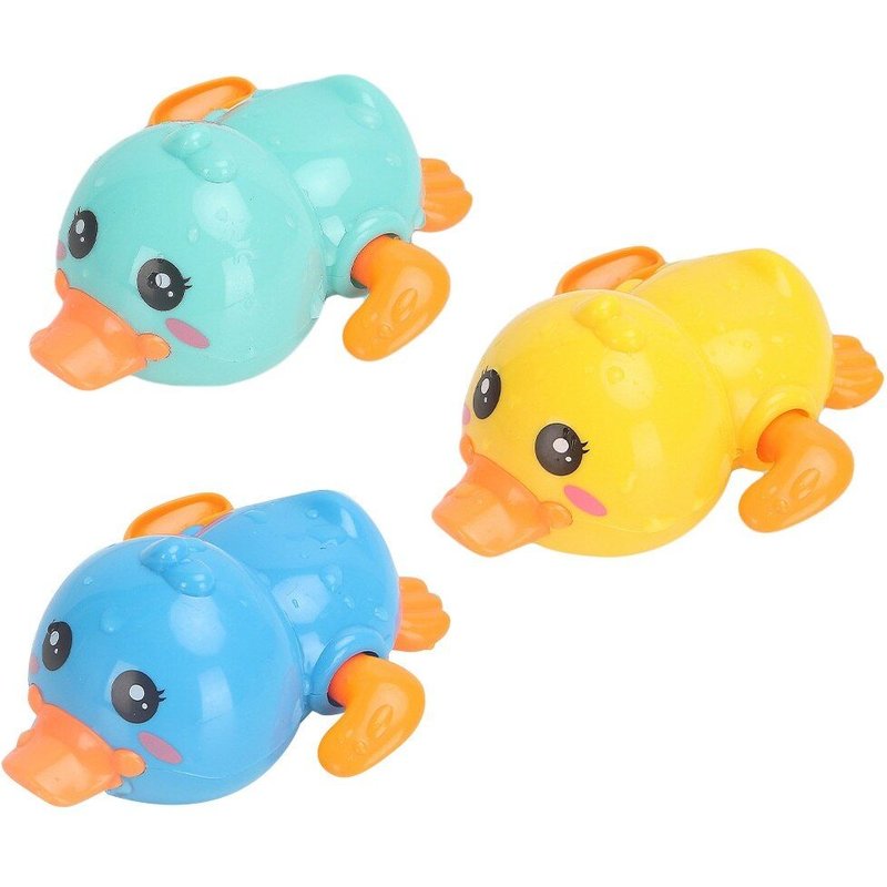 Jouet De Bain En Forme De Canard Nageur, 3 Pièces, Horloge À Remontage, Jouet De Bain Pour Enfants, Douche De Piscine