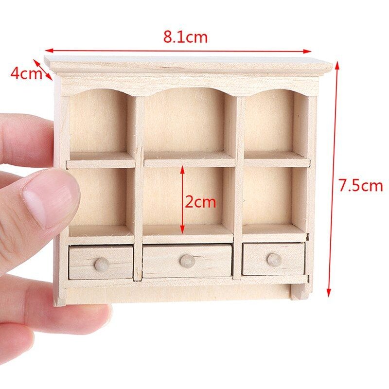 Mini Maison De Poupée Couleur Bois 1/12, Casiers En Bois Simulés, Meuble Tv Avec Tiroir, Modèle De Meubles, Accessoires De Jouets