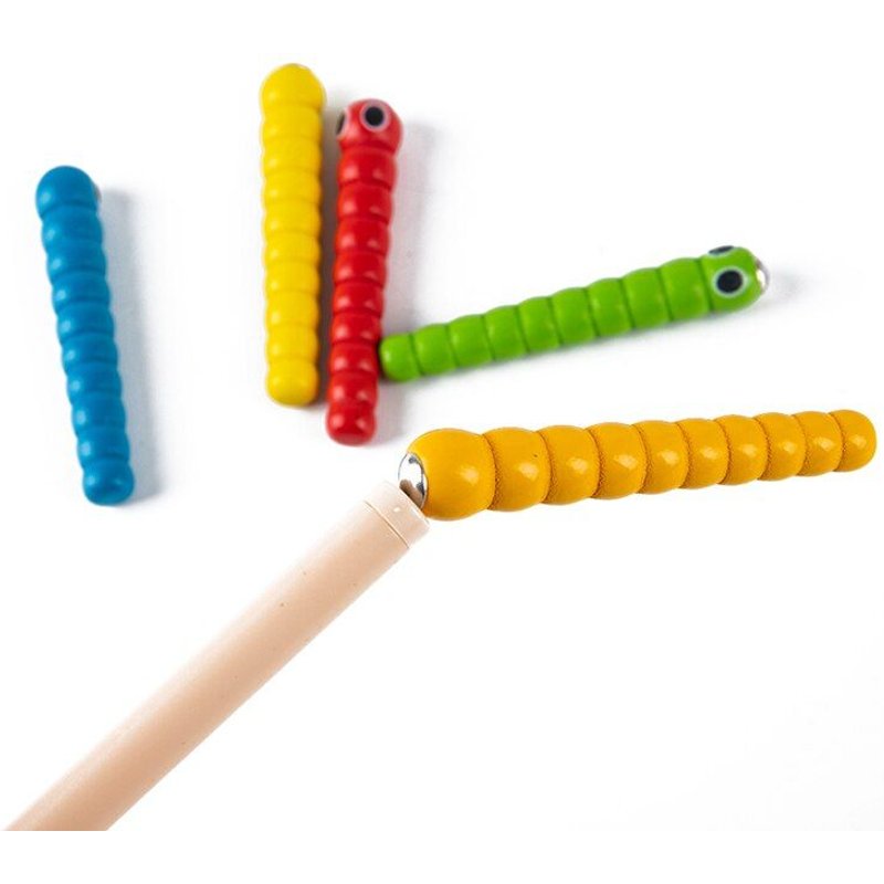 Jeu De Verrues En Bois Éducatif Montessori, Accessoires Pour Attraper Des Vers, Fraises, Jouets En Bois Pour Bébé, 1 Ensemble