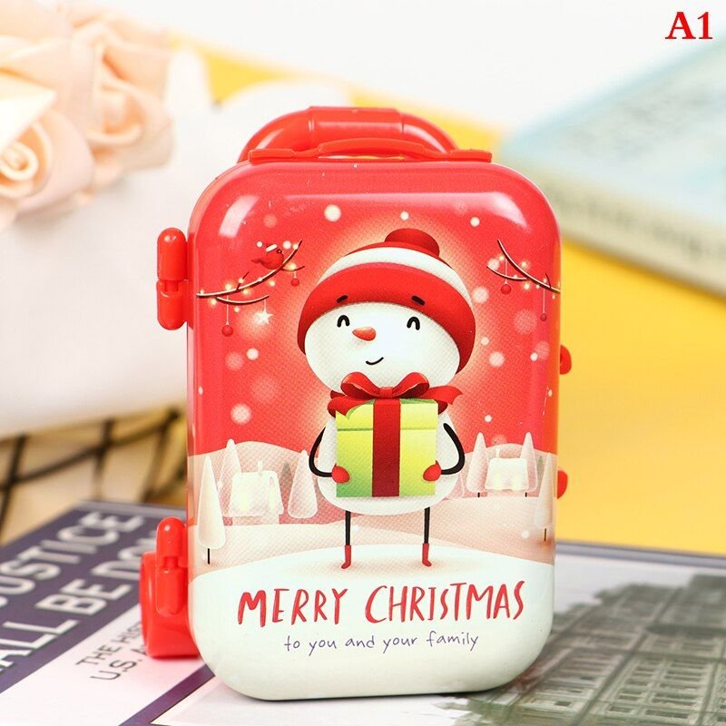 Mini Valise De Noël À Roulettes Pour Poupées, Coffre À Jouets Miniature, Décoration De Maison De Poupée