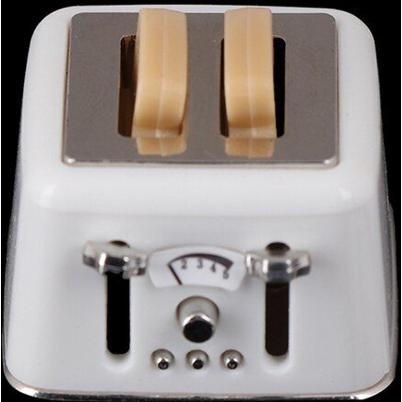 1/12 Dollhouse Machine À Pain Avec Toast Miniature Décorations Mignonnes Grille-Pain Maison De Poupée Mini Accessoires