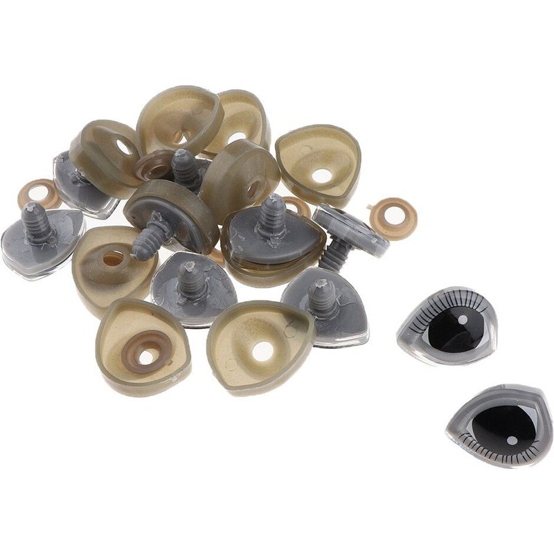 Yeux De Sécurité En Plastique 10x, Cils Arrière Pour Ours, Animal, Jouet Artisanal