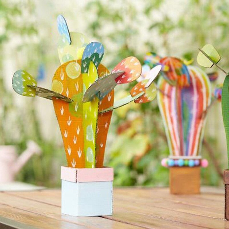 Jouets Créatifs D'Art Et D'Artisanat Pour Enfants, Matériel En Papier En Carton Manuel, Joli Cadre De Cactus, Jouet Éducatif De Maternelle