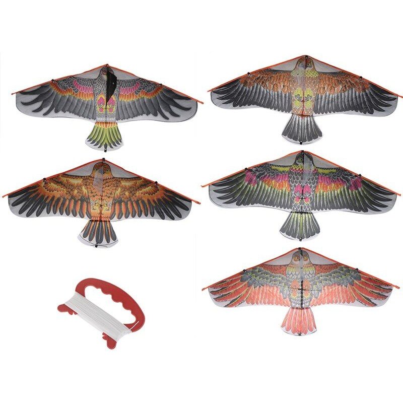 Cerf-Volant Aigle Plat 1m Avec Ligne De 30 Mètres, Oiseaux Volants, Jouets D'Extérieur, Jouets De Jardin En Tissu, Cadeau Pour Enfants
