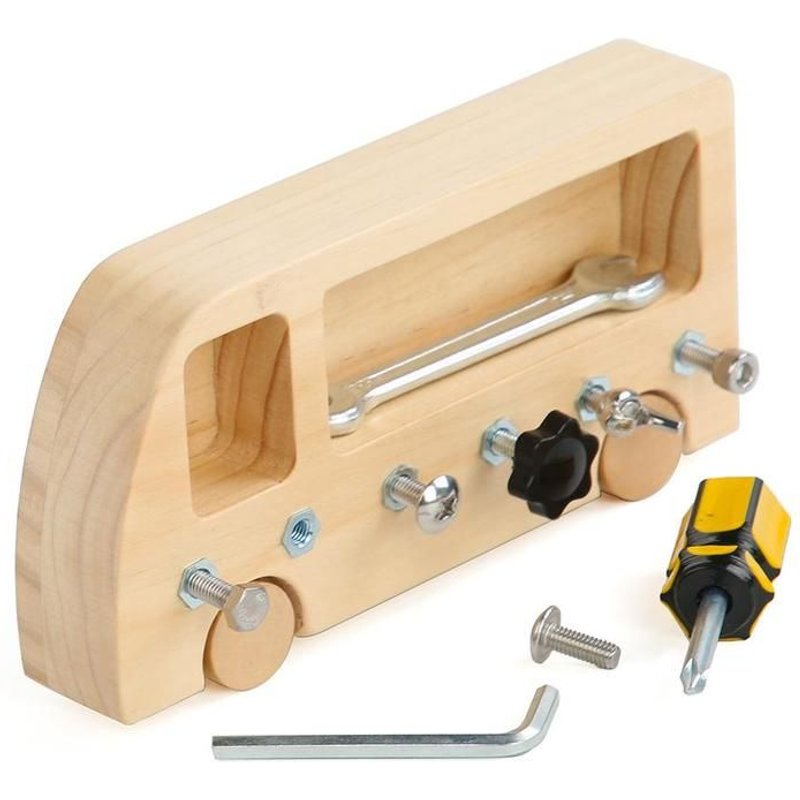Jeu De Tournevis En Bois, Activité De Bus, Jeu Éducatif De Base, Simulation, Outil De Réparation, Compétences, Jouet, Montessori, Début, Lier D3c5