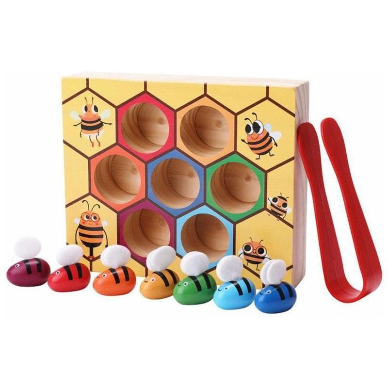 Jouets Éducatifs En Bois Pour Enfants, Jeu Montessori, Ruche Cognitive, Pince Abeille, Petite Éducation Précoce, Col F4y2