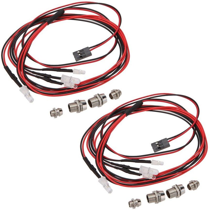 Phare Arrière Pour Voiture Monster Truck Hsp Rc, 2 Ensembles De Lumières Led, 4 Pièces De Mise À Niveau 1/10 1/8