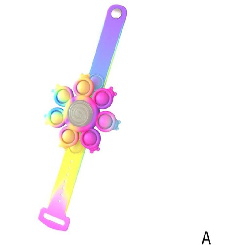 Bracelet Rotatif À Bulles Pour Enfants, Jouet Amusant, Décompression, Anti-Stress, Sensoriel, Lumineux, Gif G1j5