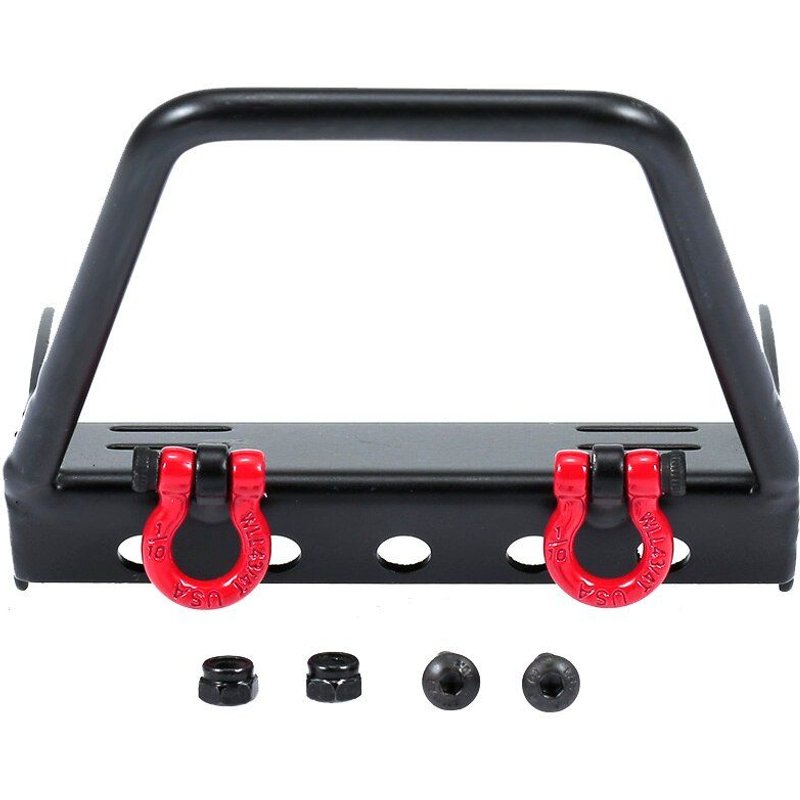Barre De Taureau Triangulaire Pour Pare-Choc Avant, En Acier De Haute Qualité, Avec Manilles, Mise À Niveau Pour Voiture Sur Chenilles 1/10 Rc4wd Axial Scx10 Rc