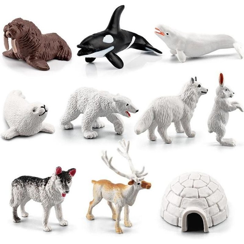 Mini Beluga Animaux D'Hiver, Jouet Éducatif En Plastique Pour Enfants N3c4, Collection De Personnages Du Zoo