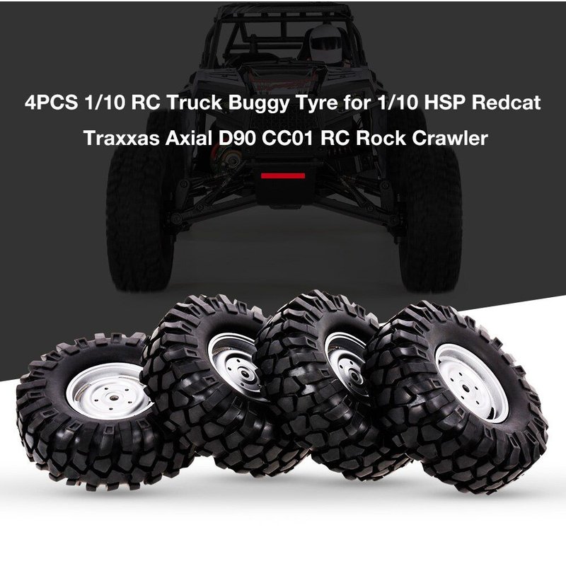 Pneus Pour Camion Buggy Rc 1:10 Hsp Redcat Traxxas Axial Scx10 Rc4wd D90 Cc01, 4 Pièces