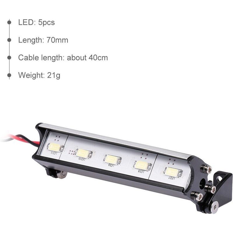 5 Phares Led Rc Tout-Terrain, 70mm, Pour Traxxas, Bruiteur, Bandit, Nitro, Jato, Redcat, Rétroéclairage, Ecx 3.5, Roost, 1/18