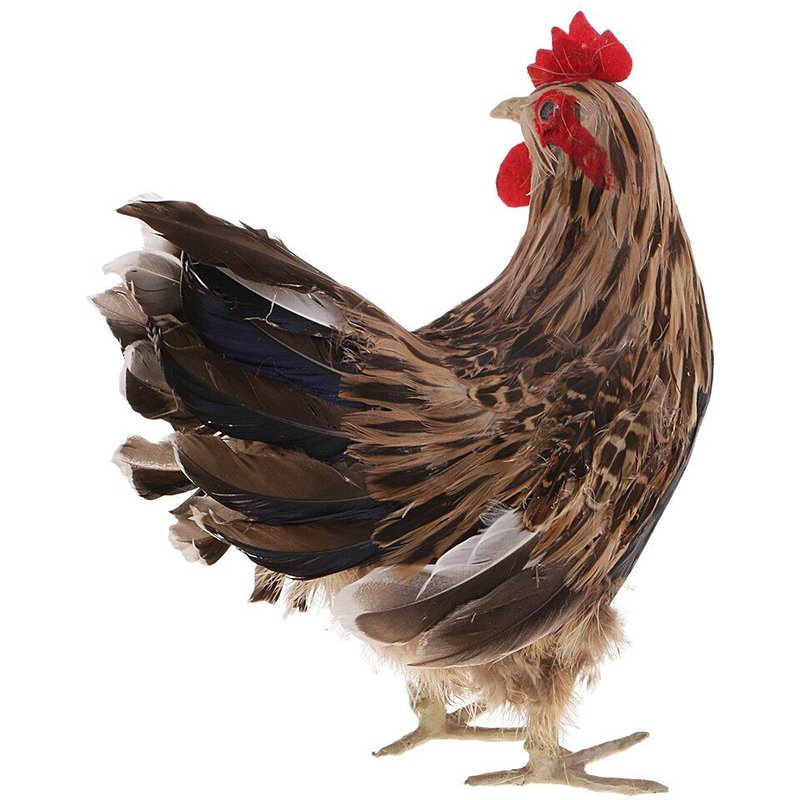 Grand Jouet De Poule De Vie Agricole Artisanal, Figurine En Pvc, Plume En Pâte