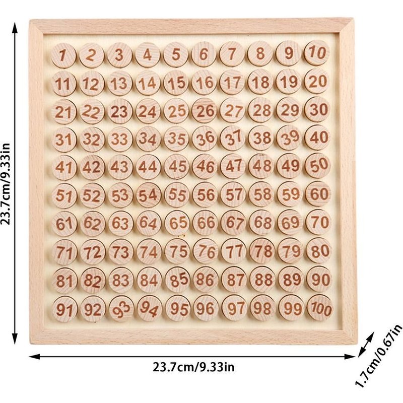 Planche D'Apprentissage Des Maths En Bois Montessori, Jeu Éducatif Pour Enfants Avec Les Nombres De 1 À 100