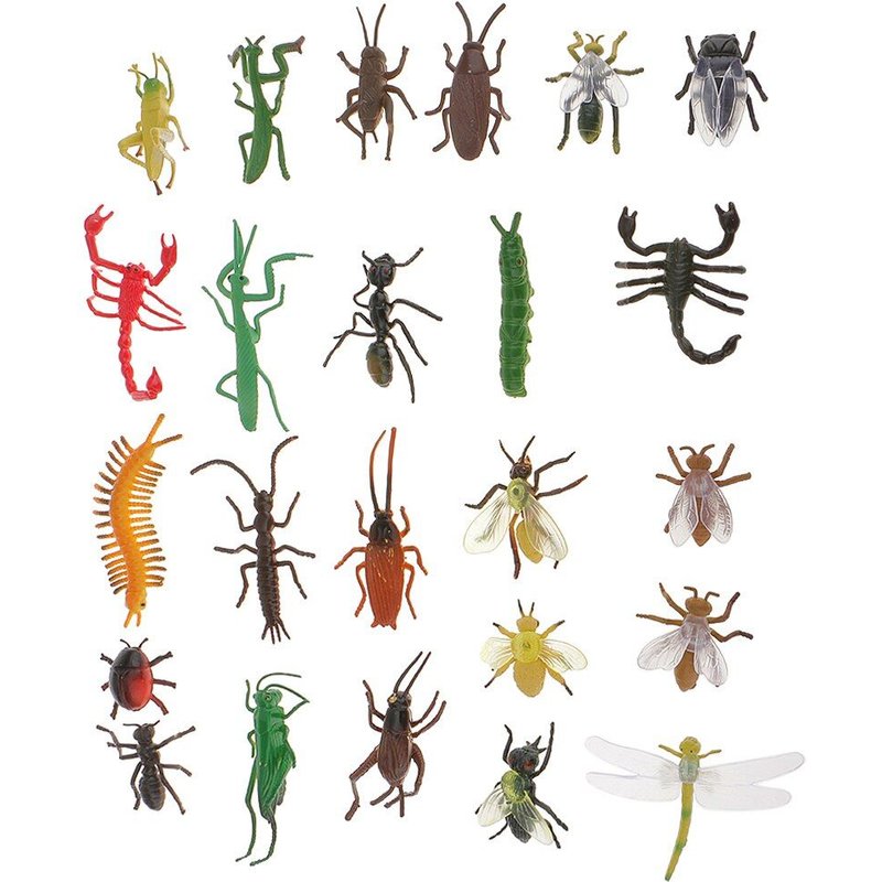 24 Figurines D'Insectes Pièces/Ensemble Réalistes, Figurines D'Animaux Assorties, ¿Ufs De Pâques Pour Enfants, Garniture De Gâteau, Cadeau D'Anniversaire, De Noël