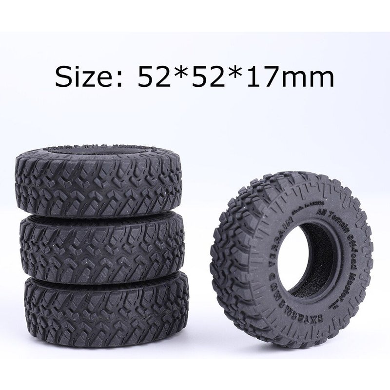 Pièces De Pneus En Caoutchouc Souple, Accessoires Pour Voiture À Chenilles Rc Axial Scx24 90081 Ax100001 Ax100002, 4 Pièces