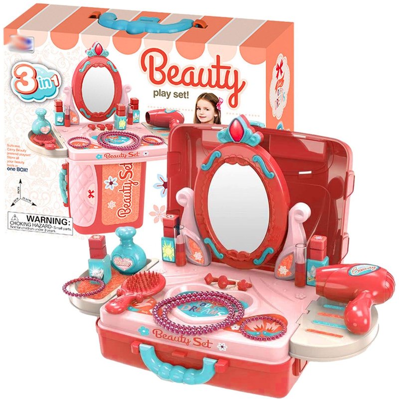 Coiffeuse Avec Miroir Pour Enfants, Ensemble De Maquillage Pour Filles, Avec Accessoires De Beauté