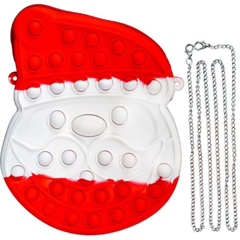 Sacoche En Silicone Pour Père Noël, Sac À Bandoulière Avec Chaîne, Push Bubble, Pour Autisme, Jouets Sensoriels, Anti-Stress, Cadeau