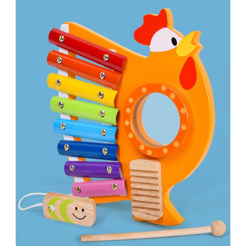 Coq 3 En 1 Octave Frappe Sur Le Piano, Instrument Musical D'Éveil, Jouet Musical Éducatif En Bois