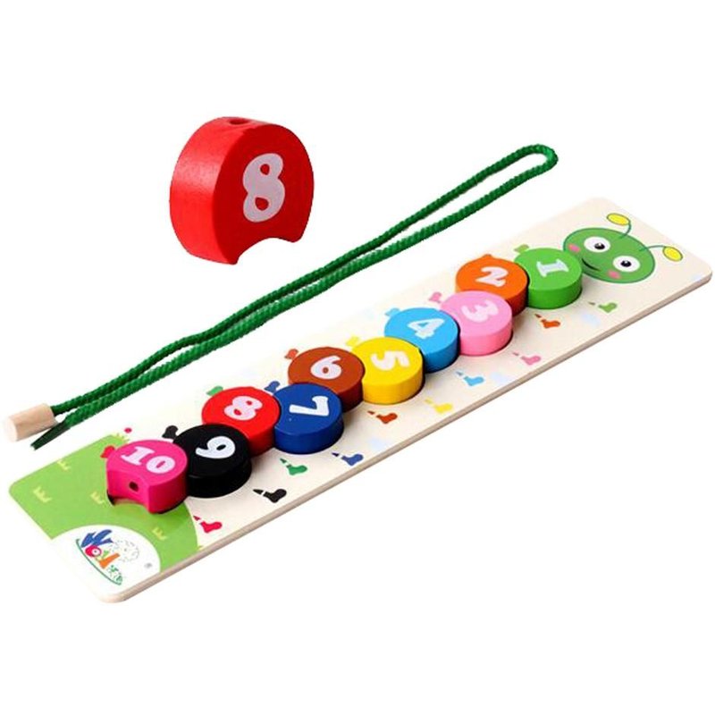 Grandes Perles De Laçage Pour Enfants D'Âge Préscolaire, Artisanat En Bois, Jouet D'Apprentissage