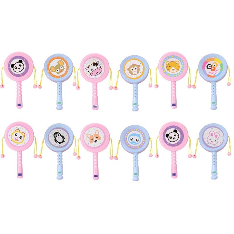 Hochet À Tambour Pour Bébé, Animal De Dessin Animé, Fruit, Instrument De Percussion Musical, Jouet D'Entraînement Sensoriel Pour Enfant