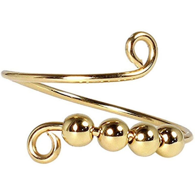 Anneau De Perles En Spirale Pour Filles Et Femmes, Anneau À Simple Spirale, Qui Tourne Librement, Anti-Stress Et Anti-Anxiété