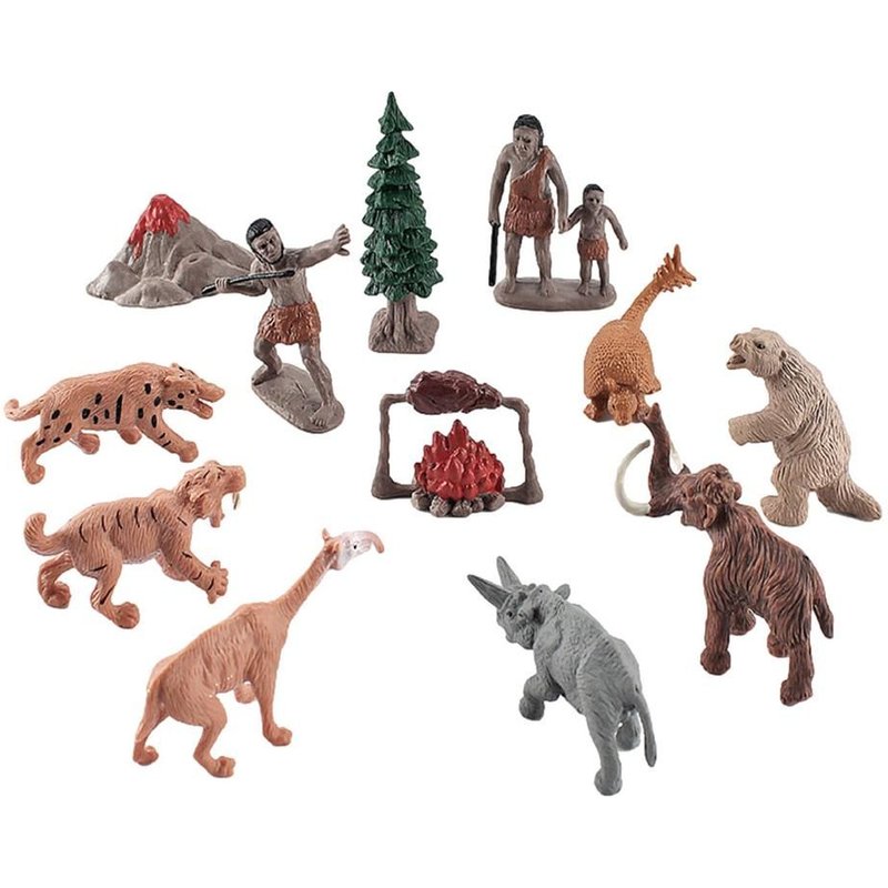 Simulation De L'Âge De Glace, Forêt Vierge, Chasse Préhistorique, Modèle Animal, Scène Caveman, Table De Sable Faite À La Main
