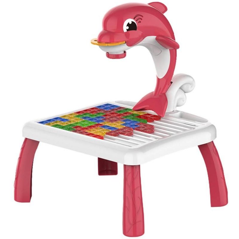 Table De Dessin Avec Projecteur Intelligent Pour Enfants, Blocs De Construction De Musique Russe, Jeu De Pr Intelligent