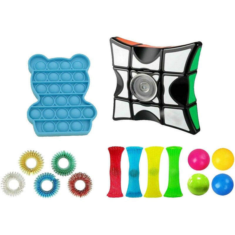 Ensemble De Jouets Sensoriels Anti-Stress, 15 Pièces/Ensemble, Jouets À Main, Pour Cadeau De Fête, Remplissage De Sac, Décompression, Ensemble De Jouets À Chaîne