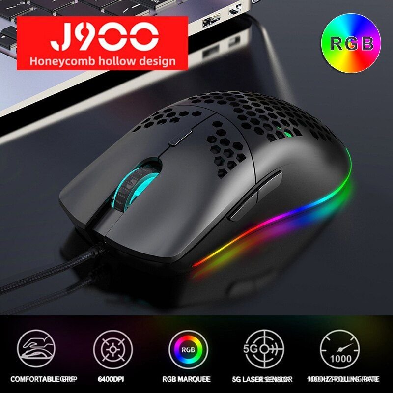 souris de jeu 6400DPI, rétro-éclairage RGB, 6 boutons, USB, Design ergonomique, pour ordinateur portable, 1 pièce