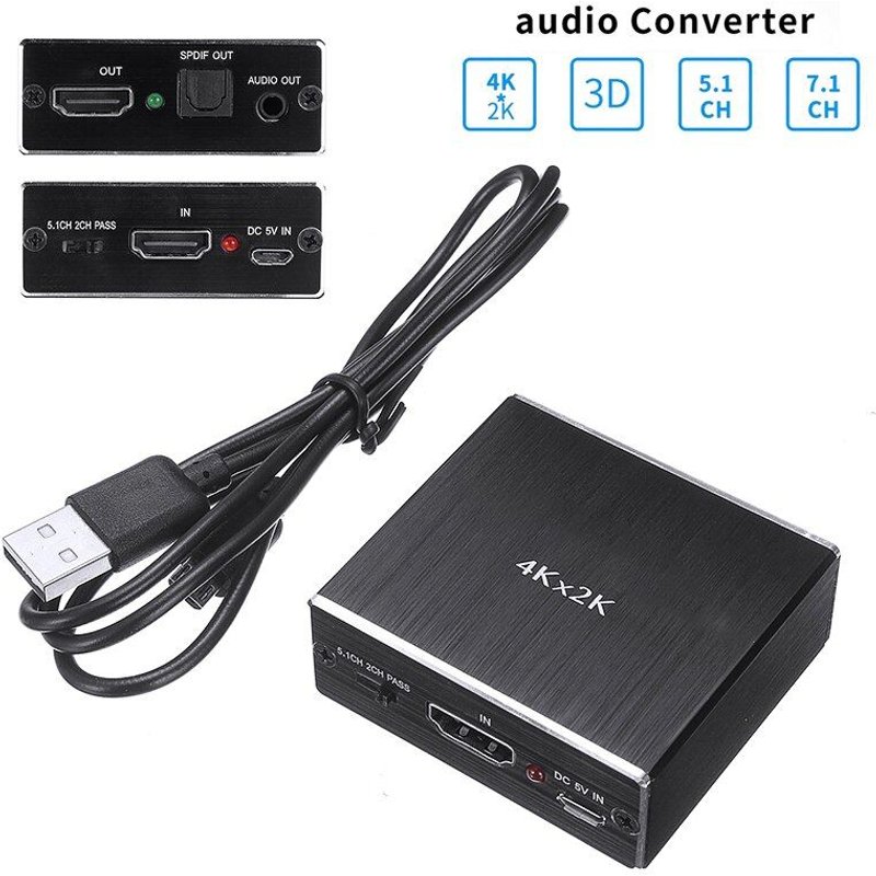 convertisseur Audio-vidéo 3.5mm, adaptateur extracteur, séparateur SPDIF compatible HDMI 4K de haute qualité, 1 pièce